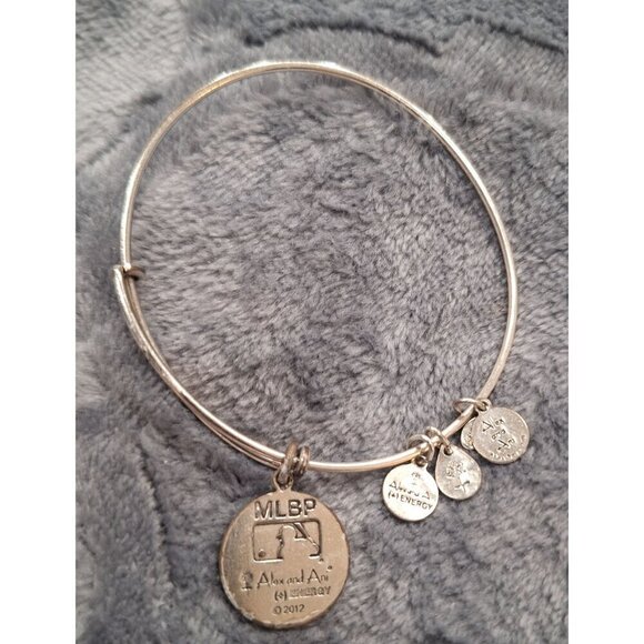 Alex & Ani Silver Tone  MLB Boston Red Sox Expandable  Bangle Bracelet - Picture 2 of 2